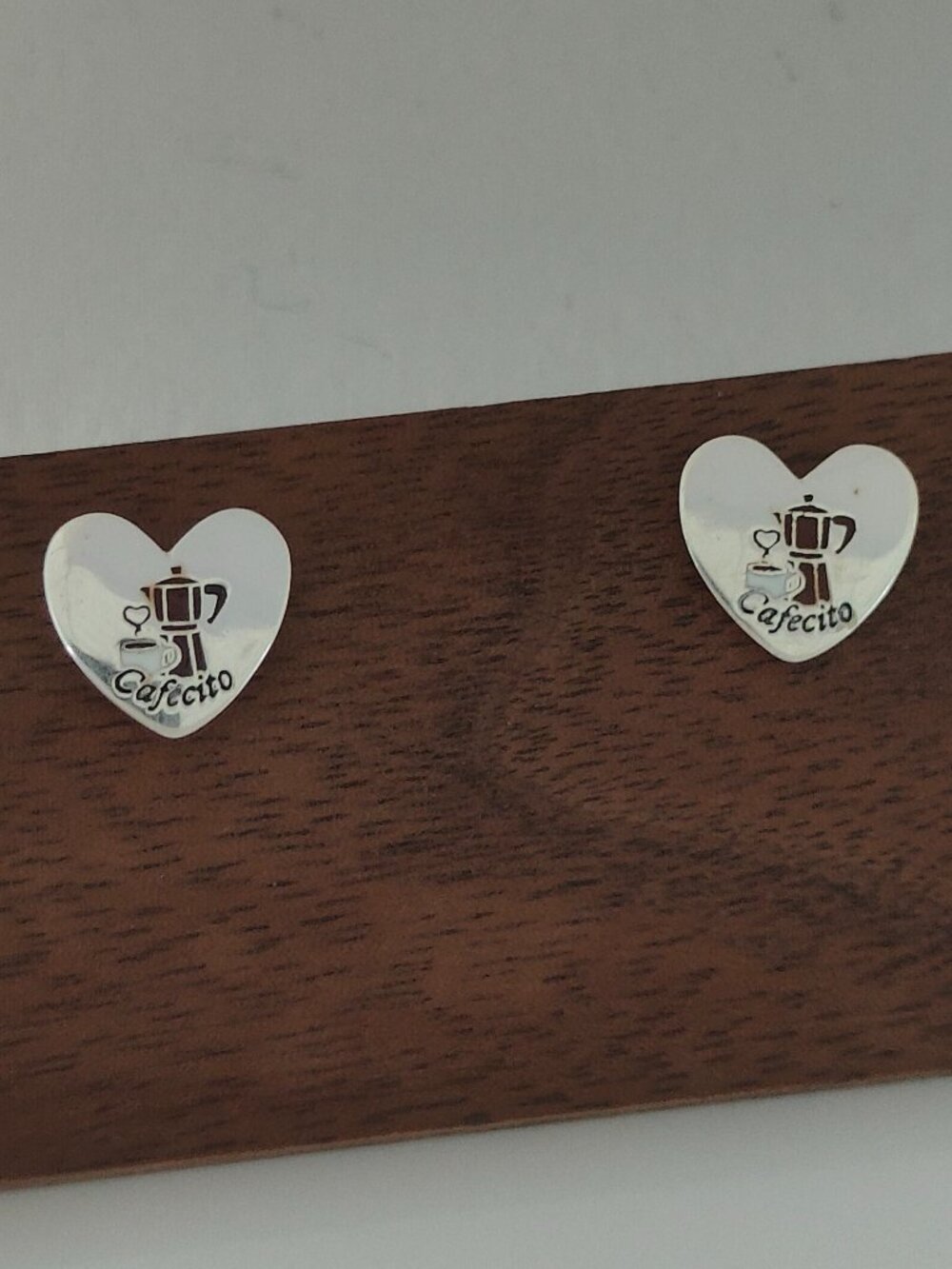 Cafecito Heart Stud Earring Exclusive Designed S925 Silver with box